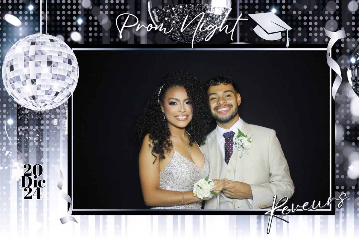 A couple at their prom with a custom frame